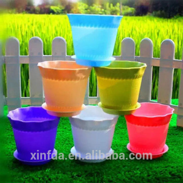 Wholesale Factory Price Colourful Plastic Office Or Garden Flower Pot with Saucers