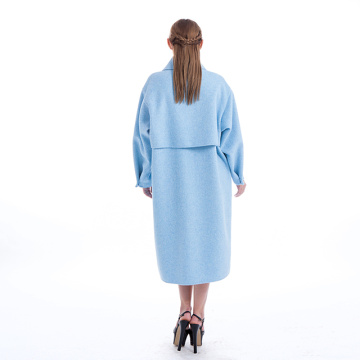 Fashion blue cashmere coat