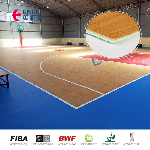 इनडोर बास्केटबॉल कोर्ट वुड विनाइल पीवीसी फर्श