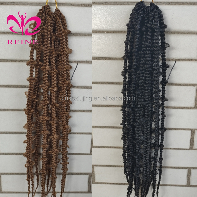 Wholesale  24/30 Inch Soft Butterfly Locs Crochet Braiding Hair Red Blue Straight Butterfly Locs Box Braiding Hair Extensions