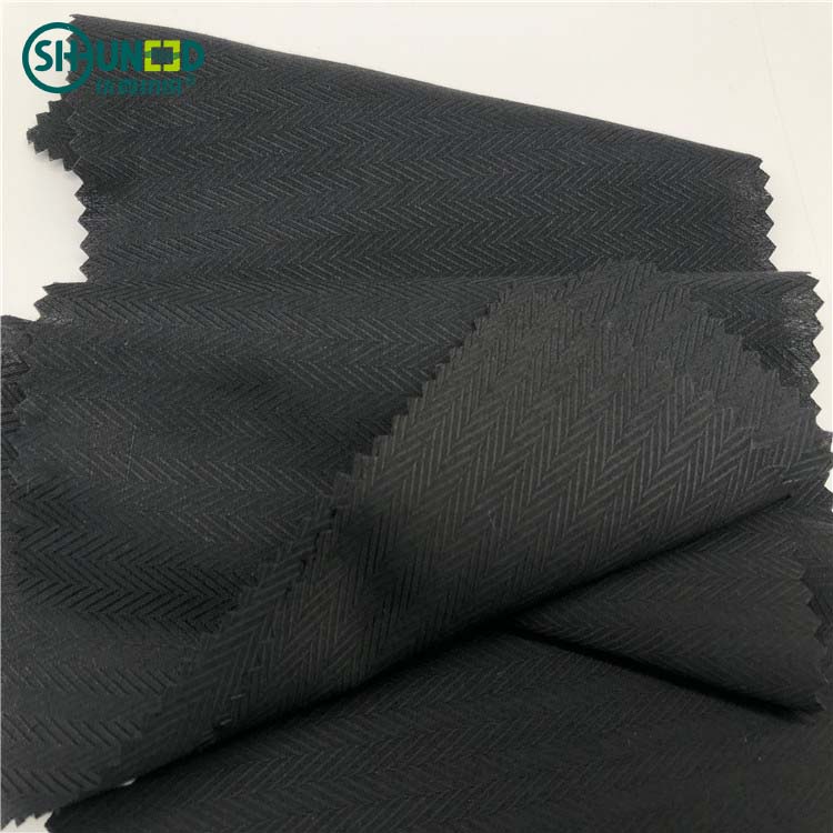 Fabric Stock lot Black fishbone pattern TC fabric 65/35 45*45, 133*72 smooth pocket lining fabric for suits/ jacket, pants