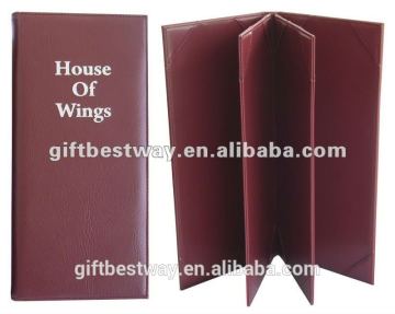 Leather Burgundy wine list menu holder menu cover