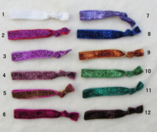 Handmade Foldover Elastic Hair Ties Bracelets Glitter  Elastic Wristbands Ponytail Holder