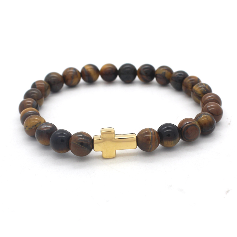 Yudan Jewelry Mens Jewelry Cross religious bead bracelets