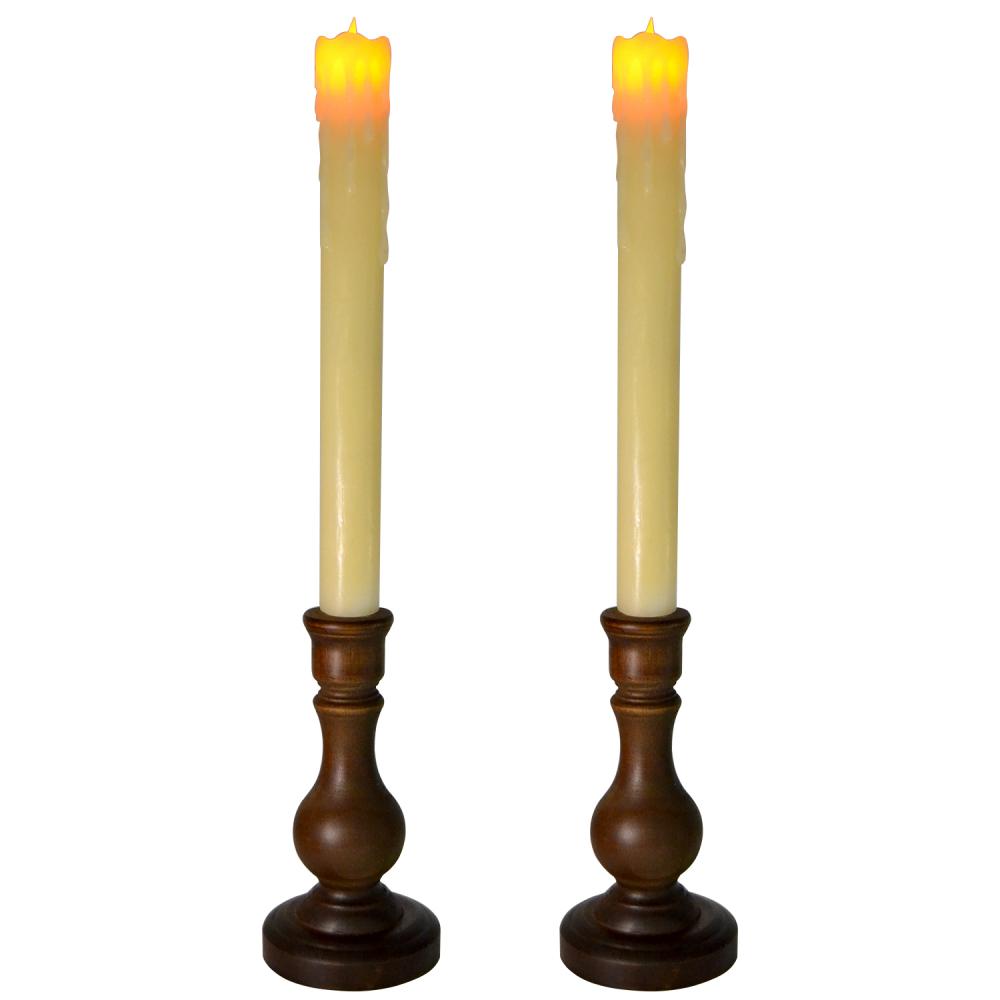 Rustic Vintage Wooden Taper Candle Holders