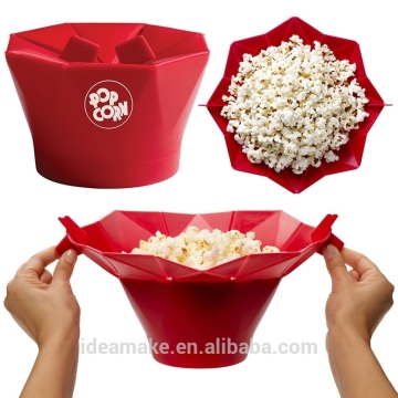 2015 New Products Reusable Microwave Silicone Popcorn Server SGS,FDA,LFGB certified Popcorn Bowl