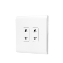 British Electrical sockets 2Gang 2Pin Socket Outlets White