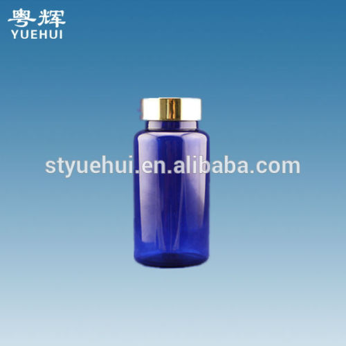 150ml blue PET plastic medicine bottle supplier,seal for pill plastic bottle,silver cap & seal