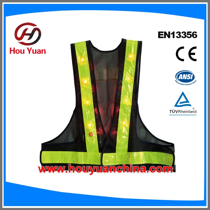 Safety vest with led light, 16pcs light and mesh material Popular in the europe market, PMS colour fabric can be customized