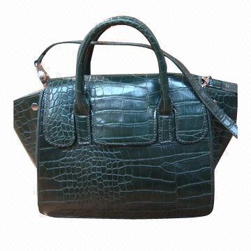 Structured Handbag with Croco Print