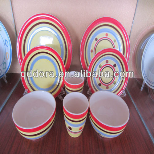 Color Stripes Handpainting Tableware Dinner Set tableware