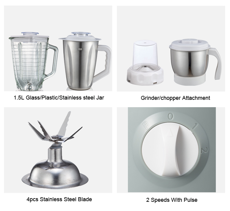 Stainless Steel Smoothie & Shake Jug Blender Chopper