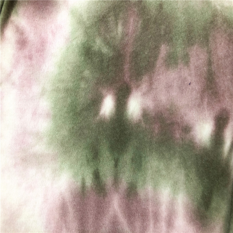 Tie dyed brushed hacci fabric