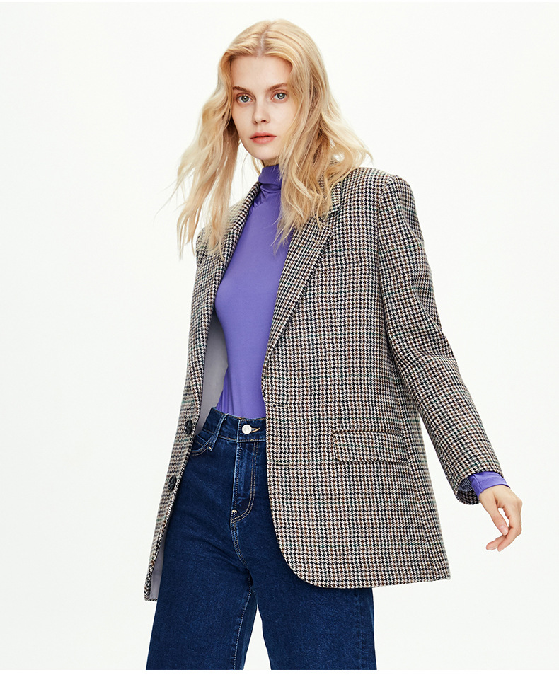 Ladies Vintage Plaid Blazer Suit