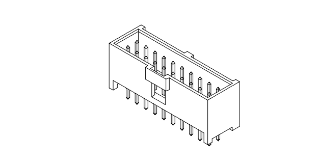 Encabezado de caja de 5,54 mm de 180 ° AW2547VB-2XNP