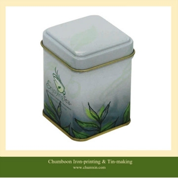 small rectangle tea tin box