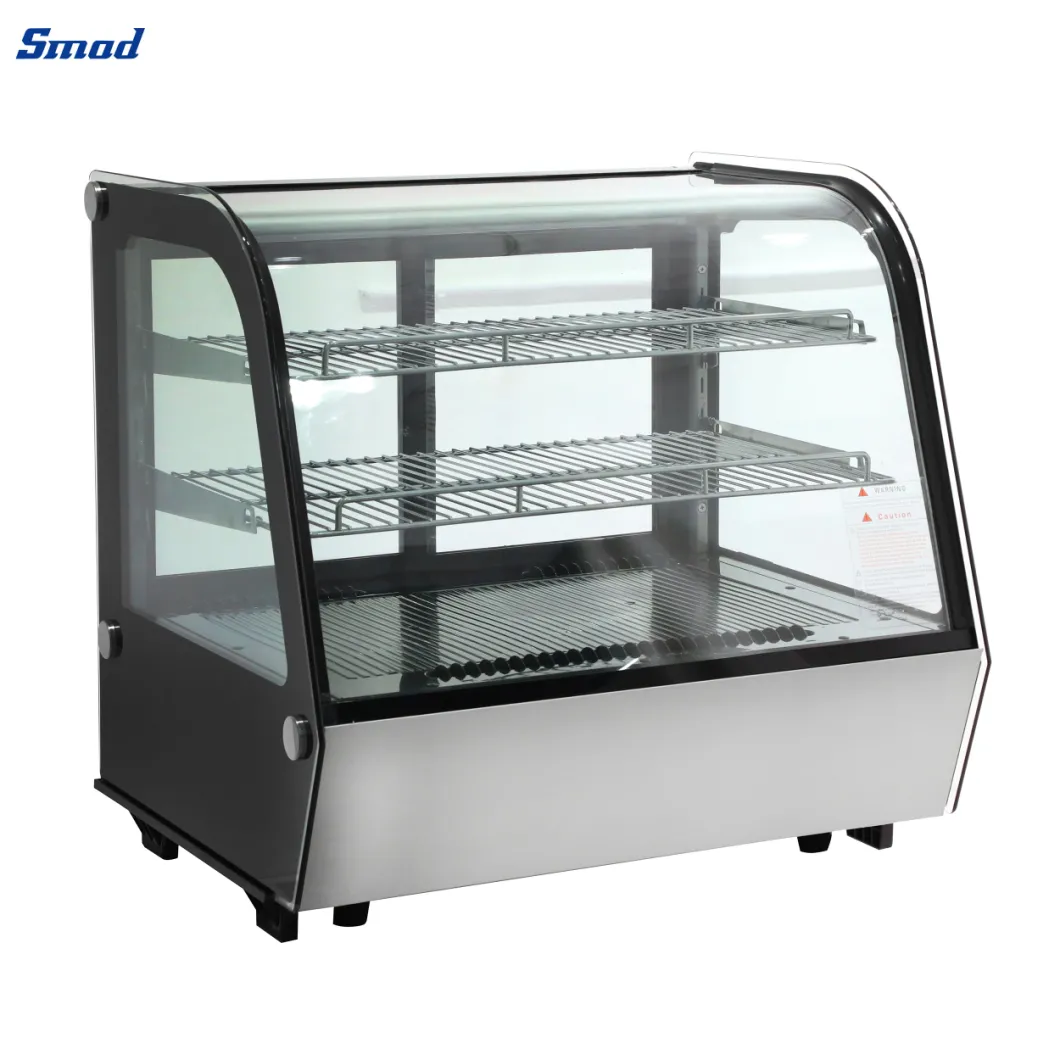 Commercial Countertop Curved Glass Cake Display Refrigeration Showcase