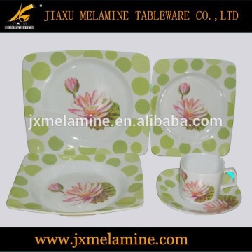 20pcs square shape melamine ware dinner set