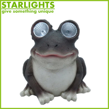 Resin frog with solar light, wholesale resin solar lights frog