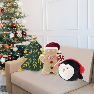 Ultra Soft Gingerbread Man Plush Pillow for Christmas Decor