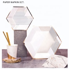 Custom Printed Partyware: Disposable Oval Offset Paper Plates & Napkins