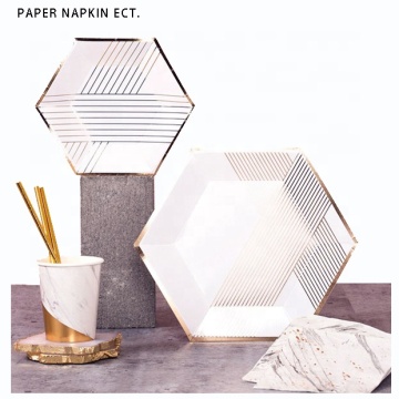 Custom Printed Partyware: Disposable Oval Offset Paper Plates & Napkins