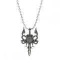 Vintage Double Dragon Sword Alloy Necklace