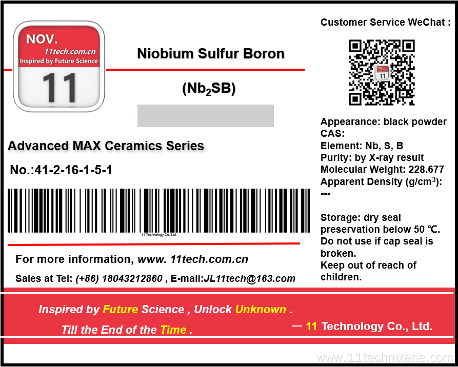 Two dimensional transition metal Nb2SB Powder