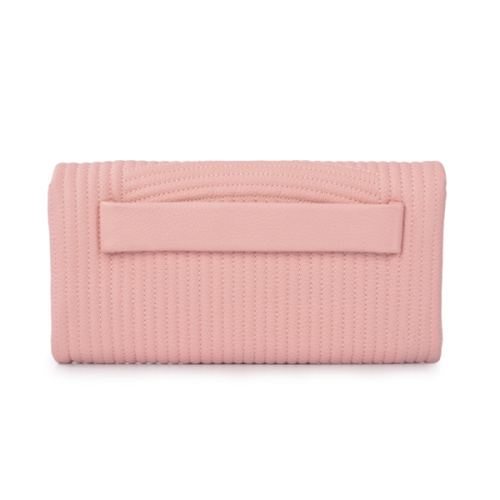 Simple Leather Pouch Clutch Purse Foldover clutch Pink