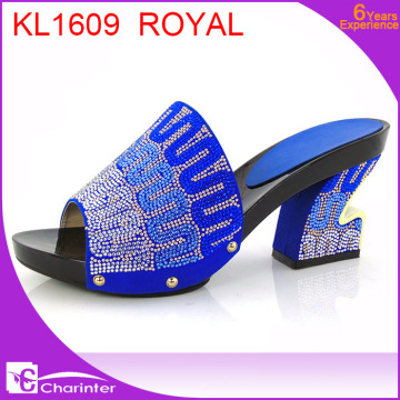 royal blue italian ladies shoes african slipper ladies paty shoes high heel slipper