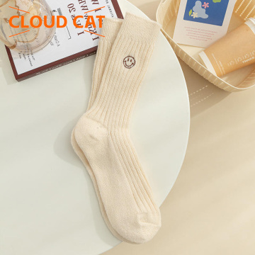 Ribbed Wool Blend Socks for Daily Casual Wear