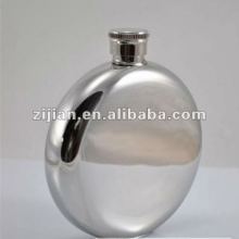 Novel design 5oz round hip flask