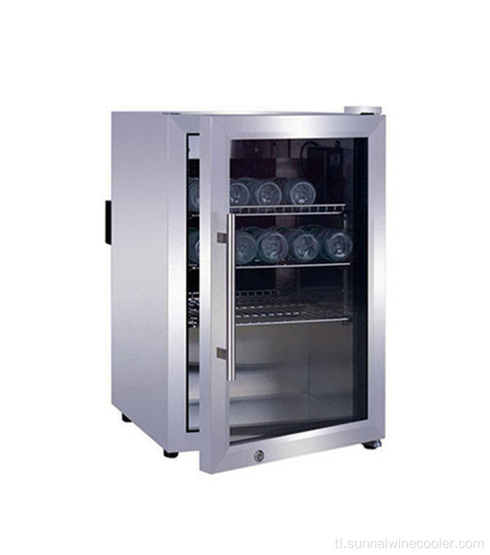 Glass Door Freestanding Beverage Wine Cooler Refrigerator