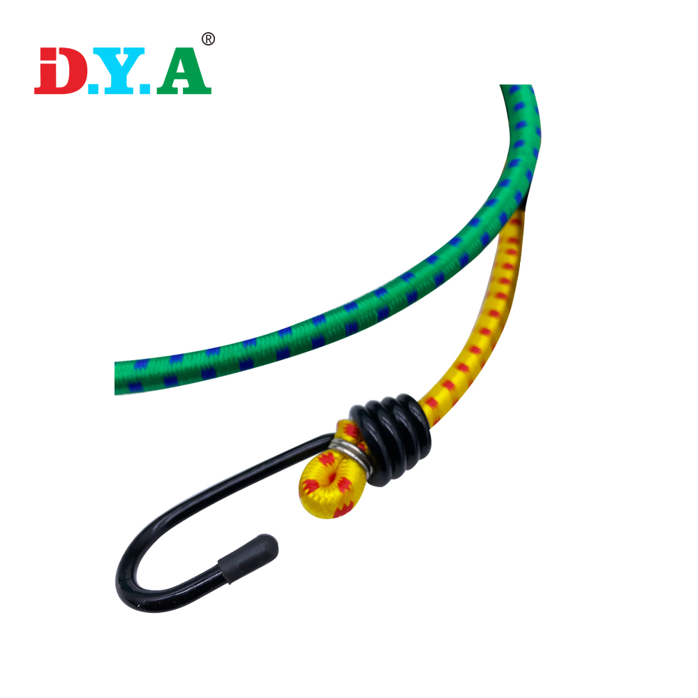 Cable de bungee de látex elástico fuerte de alta resistencia con bola de plástico negra 3 mm 5 mm 8 mm Cable de bungee a granel