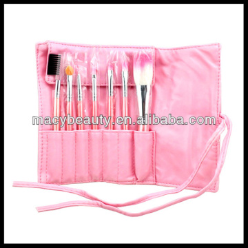 Cute nylon hair makeup brushes roll set 7pcs