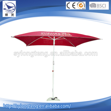 Outdoor square umbrella printed white words , beach umbrella