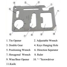 Emergency Use Stanless Steel Functions Card