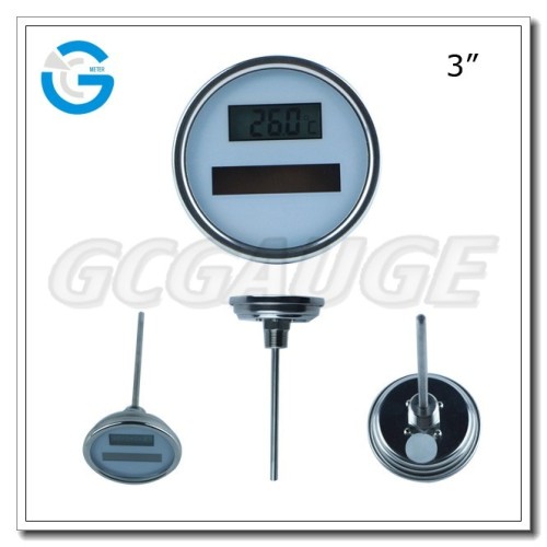 High quality stainless steel solar digital home thermometer