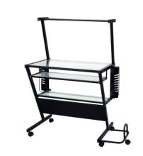 glass partitions desk removable wheels table office used single desk