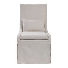 Beige Linen Fabric Cover Wedding Chair - Premium Banquet Hall Chair