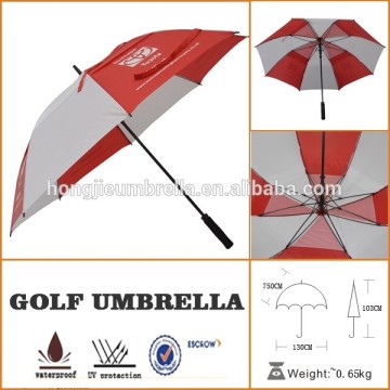 safety stick auto open double layer promotional golf umbrella