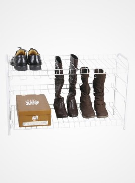 Boot Shoe Rack White Powder Coated White