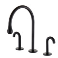 Brushed gold matt black 3 hole washbasin faucet