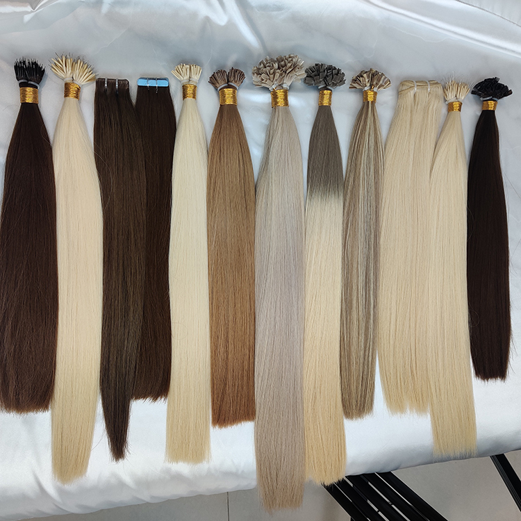 I Tip Hair Extension Wholesale Cuticle Remy Aligned Keratin I Tip Human Hair 12"-30" Straight Virgin Hair Extensions