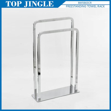 2 rails metal assemble bathroom free standing towel rack