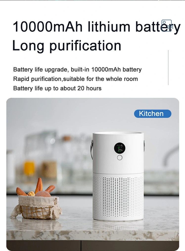 Intelligent Control Negative Ion Mini Air Purifier Air Cleaner Filter with True HEPA Air Filter