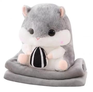 Cuddly hamster plush hand warmer pillow to intervene