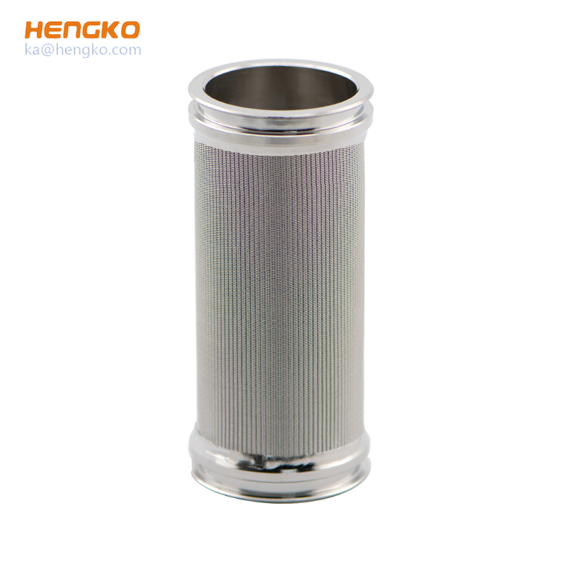 Customized 10 micron sintered porous metal stainless steel cylinder mesh filter cartridge for oil water filtration