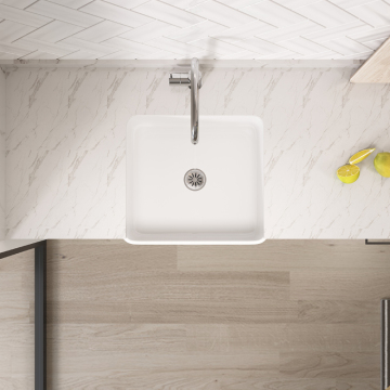 High Quality White Ceramic Undermount Kitchen Sinks with Porcelain Bowl