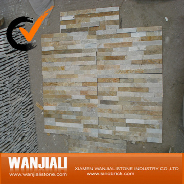 Wall cladding beige slate stackstone tiles